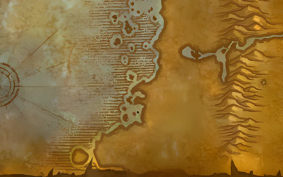 The entrance to Blackfathom Deeps on the map of Darkshore