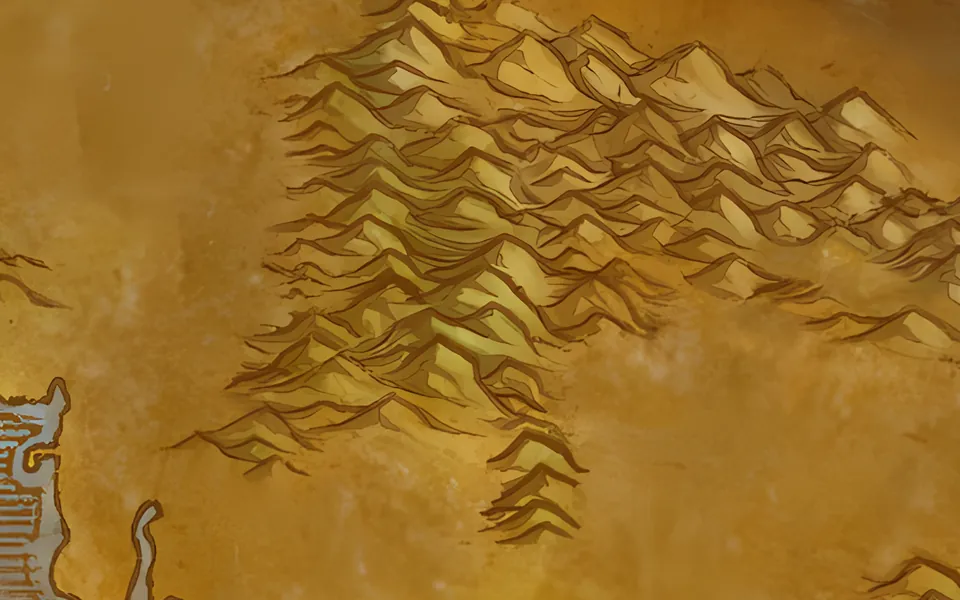 The entrance to Dire Maul on the map of Feralas