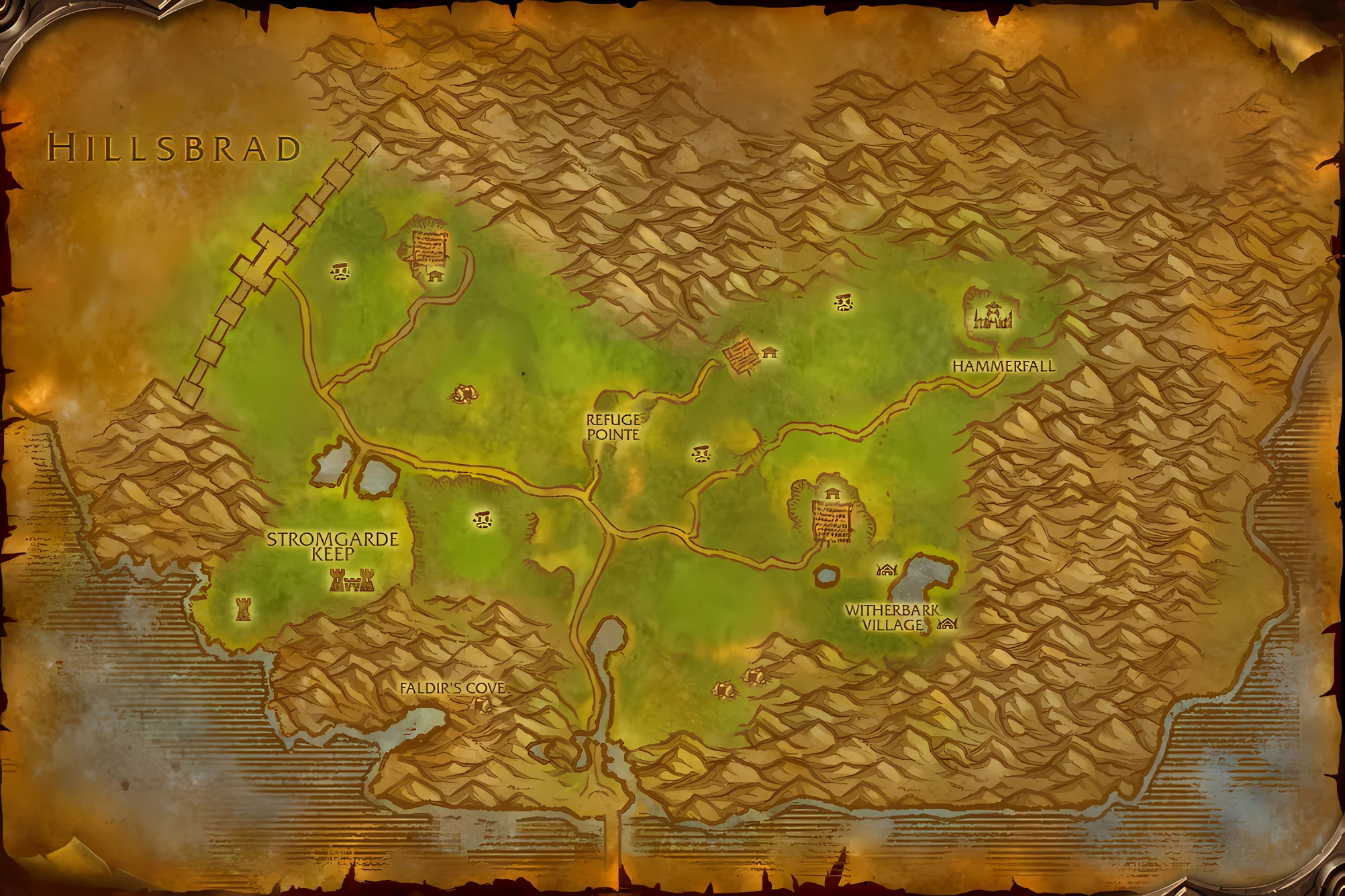 La carte du jeu de Hautes-terres Arathies