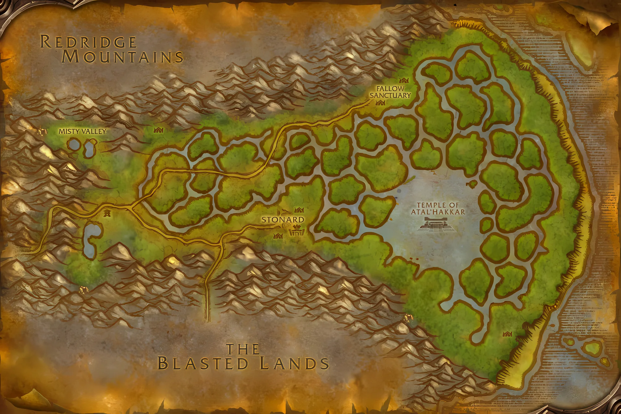 La carte du jeu de Marais des Chagrins
