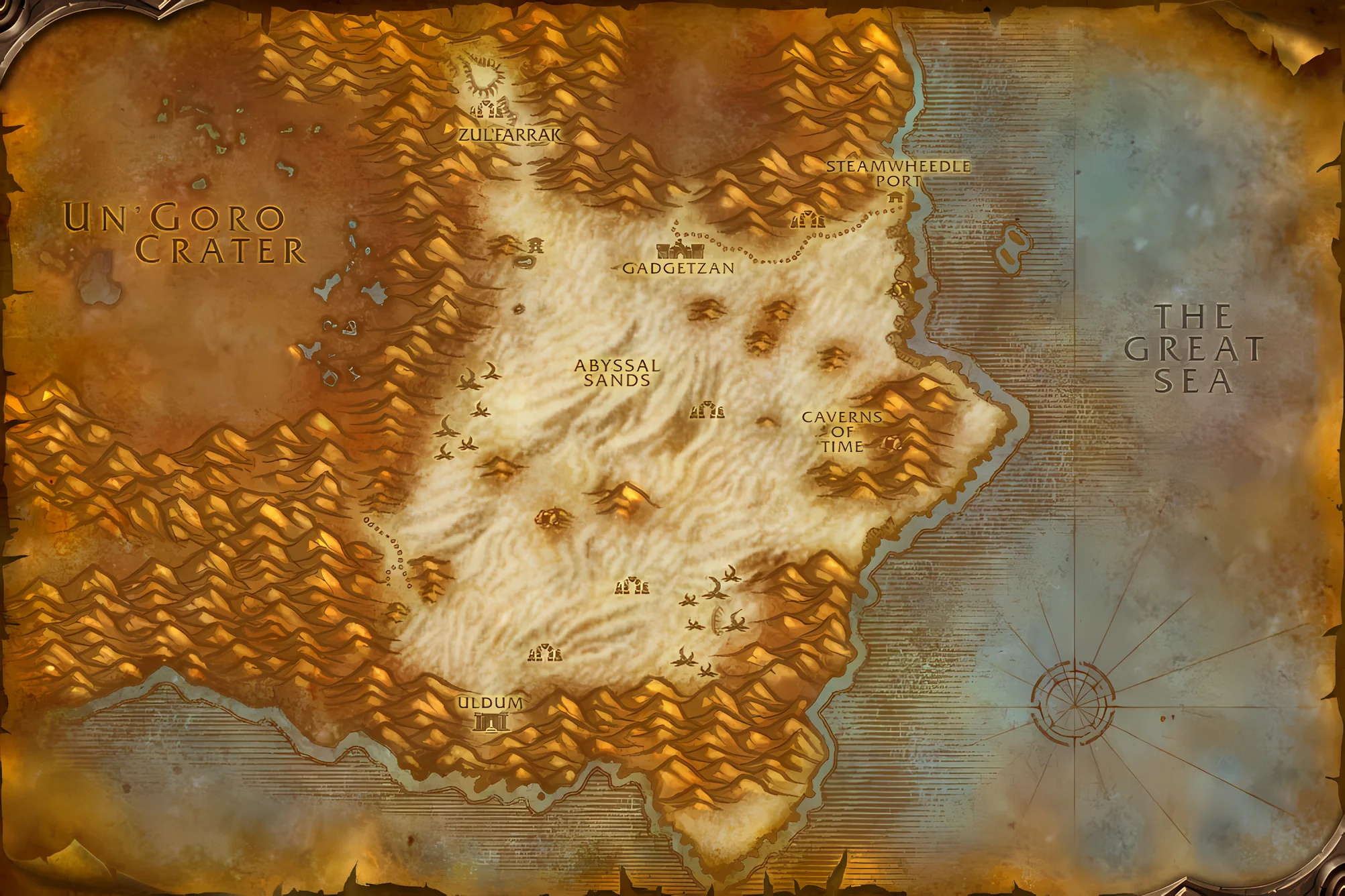 La carte du jeu de Tanaris