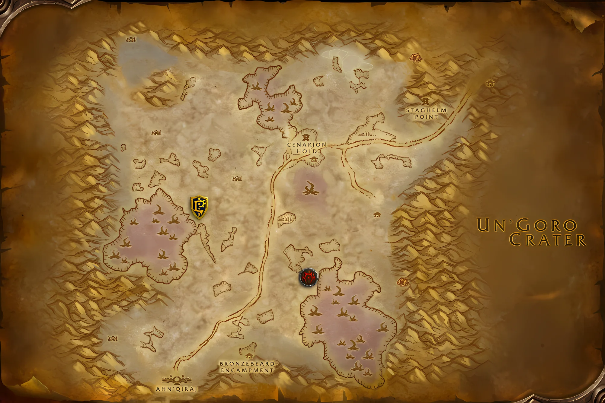La carte du jeu de Silithus