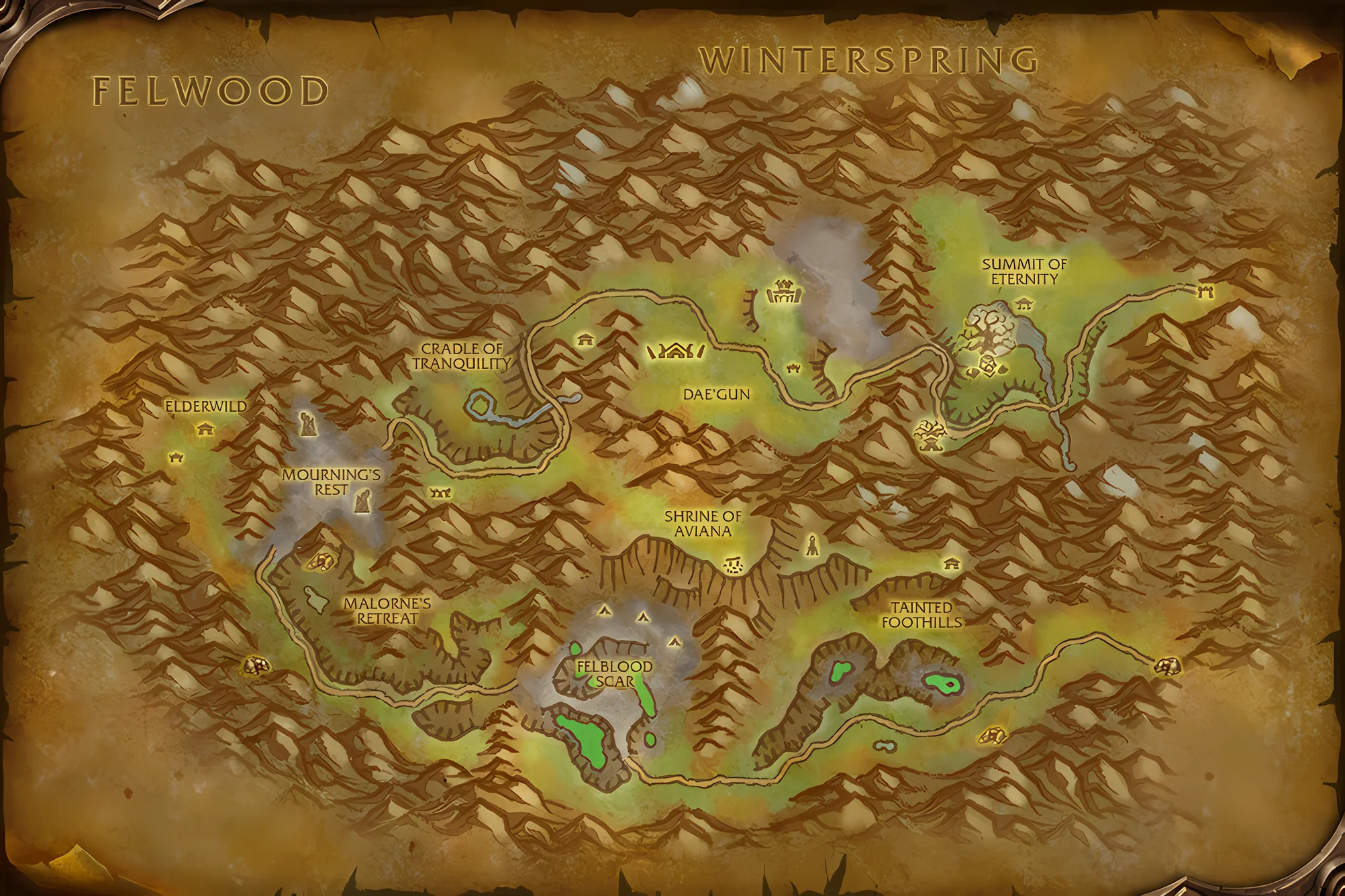 La carte du jeu de Mont Hyjal