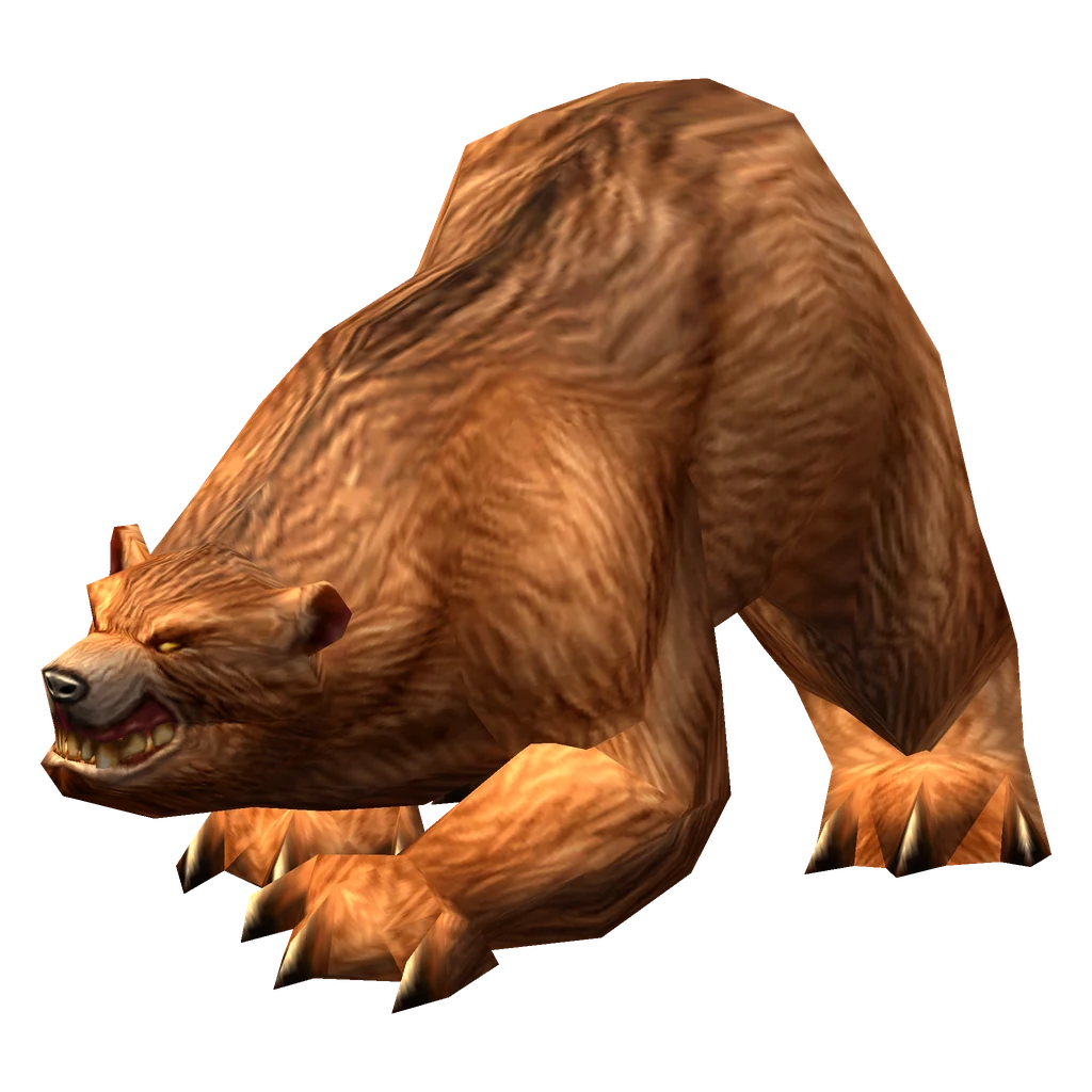 A bear in WoW Forever, rendered from the game's own model