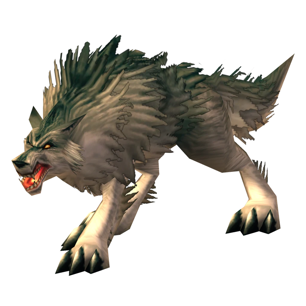A wolf in WoW Forever, rendered from the game's own model